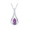 Gem And Harmony 3/8 Carat (ctw) Lab-Created Amethyst and Diamond Infinity Pendant Necklace Sterling Silver